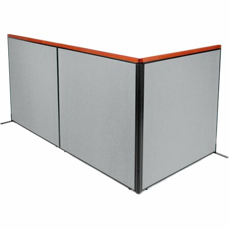 INTERION BY GLOBAL INDUSTRIAL Interion Deluxe Freestanding 3-Panel Corner Room Divider, 60-1/4inW x 61-1/2inH, Gray 695154GY